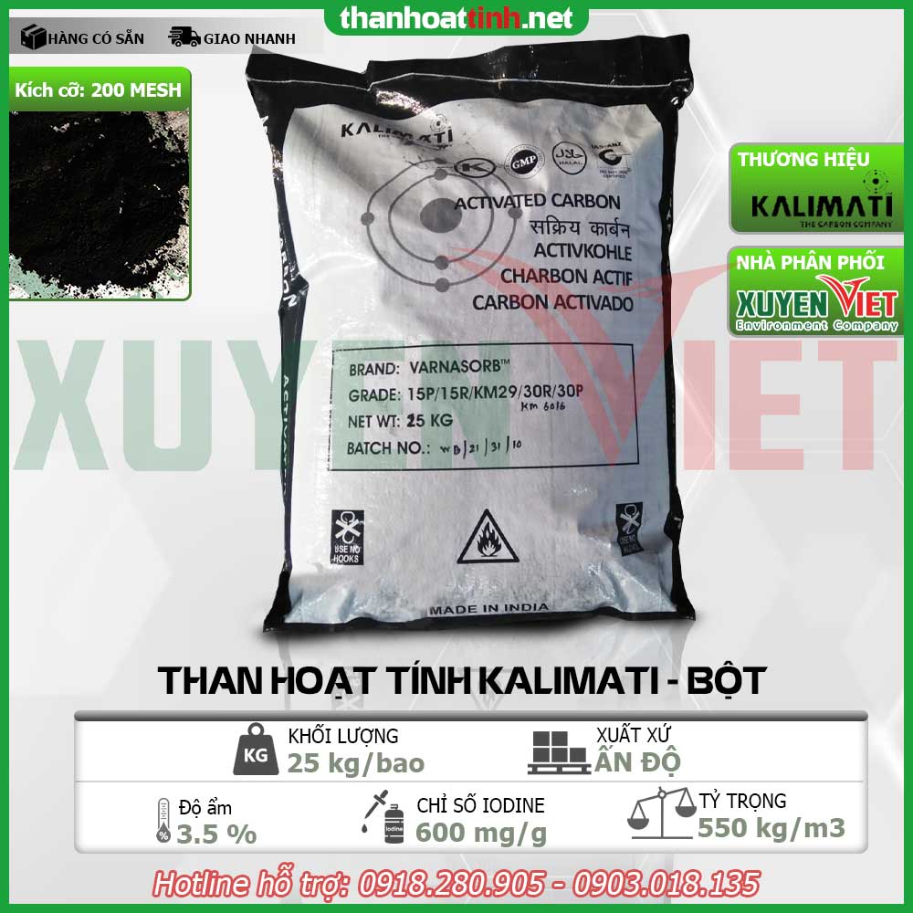 Than hoạt tính dạng bột Indiac xử lý nước thải dệt nhuộm