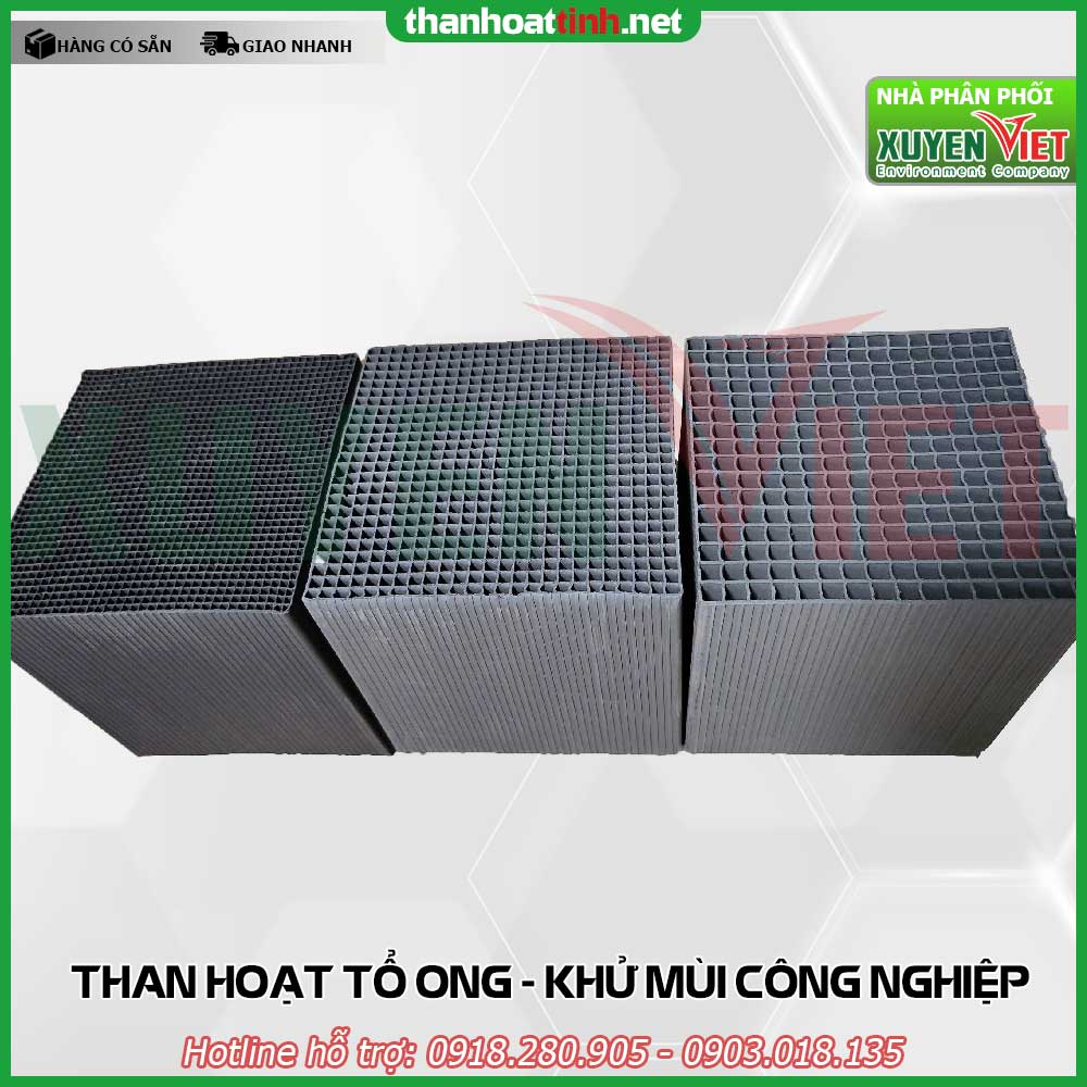 Than hoạt tính tổ ong kháng nước 100x100x100mm